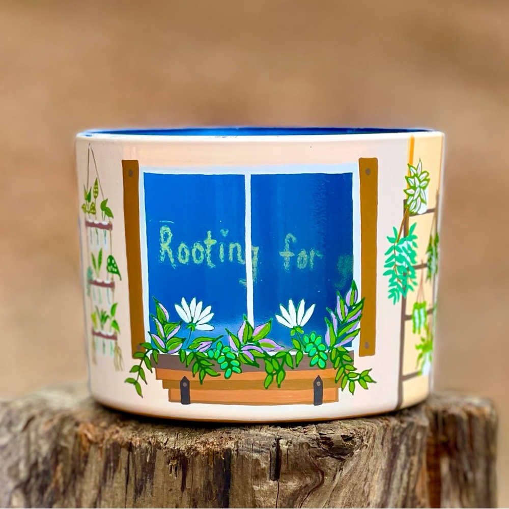 Handpainted Planty jar